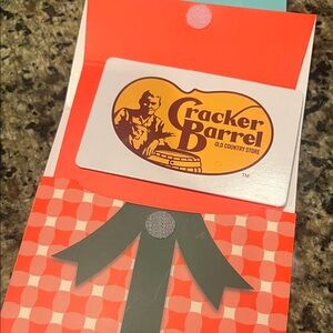 Cracker Barrel Gift Card with Red and Orange Holder